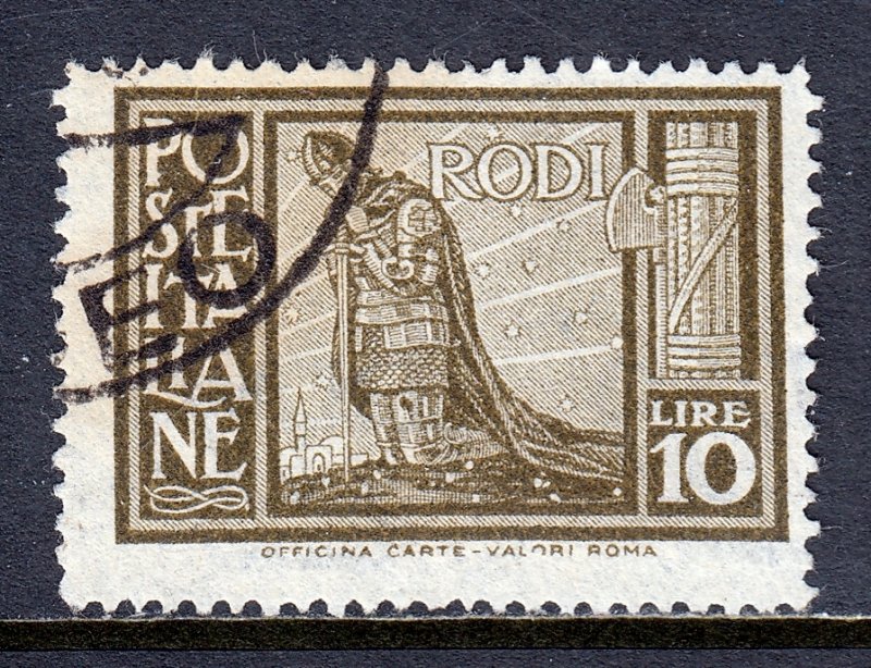 Italy (Rhodes) - Scott #63 - Used - Small thin, probably CTO - SCV $4.75