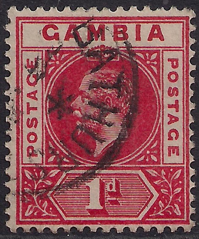 Gambia 1912 - 22 KGV 1d Red used SG 87 ( C634 )