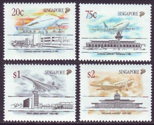 SINGAPORE - SC#598-601 Civil Aviation (1991) MNH