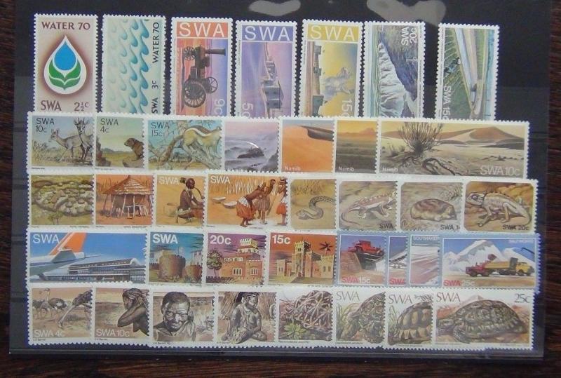 South West Africa 1970 to 1982 Water Fauna Deserts Animals Castles Tortoises MNH