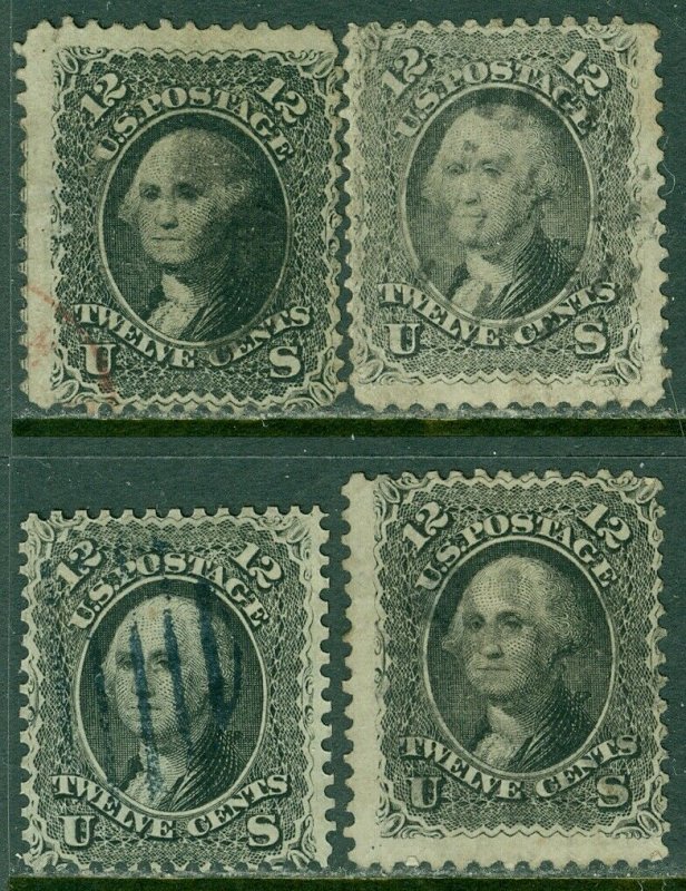 EDW1949SELL : USA 1861 Sc #69. 4 stamps Used. Minor faults Nice fronts. Cat $400