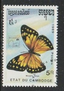 1989 Cambodia - Sc 999 - used VF - 1 single - Butterflies - PHILANIPPON 91