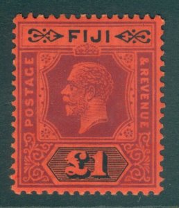 SG 137 Fiji 1912-23. £1 purple & black/red. Very lightly mounted mint CAT £275