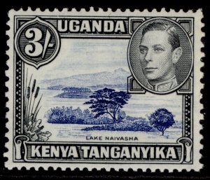 KENYA UGANDA TANGANYIKA GVI SG147, 3s dull ultramarine & black NH MINT. Cat £60.