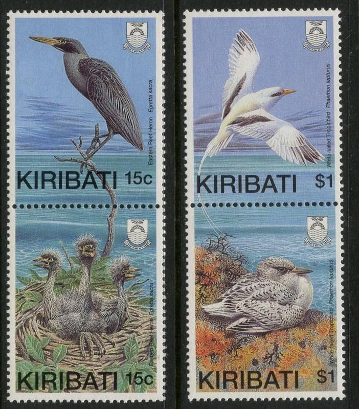 KIRIBATI Sc#522-525 1989 Birds & Their Young Pairs Complete Set OG Mint NH