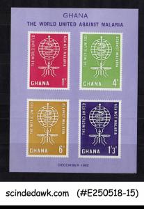 GHANA - 1962 FIGHT AGAINST MALARIA - MINIATURE SHEET MNH