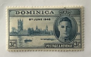 Dominica 1946 Scott 113 MH -3.1/2p, King George VI, Victory, Common design