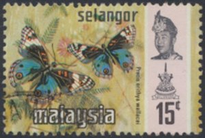 Selangor  Malaya  SC#  133 Used  Butterflies  see details & scans