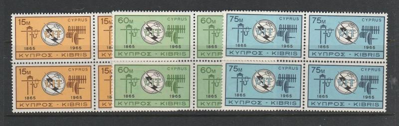 Cyprus 1965 ITU in UM blocks of 4 SG 262/4