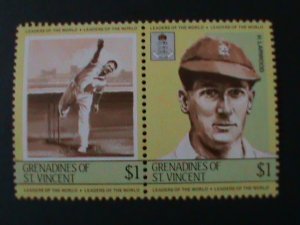 ​ST.VINCENT-GRENADINES 1984-SC#412-3 -CRICKET PLAYERS--PAIRS- MNH- VERY FINE