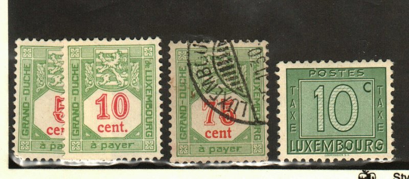 Luxembourg #J10-1 MH, J19 usedm J24 MNH