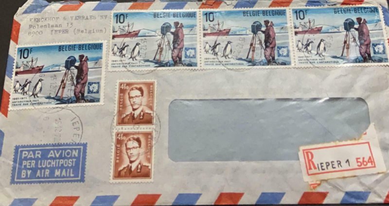 A) 1972, BELGIUM, PENGUIN, AIRMAIL, PER LUCHTPOST, MULTIPLE STAMPS 