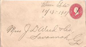 United States Florida Winn 1909 ms  1892-1910  Postal Stationery Envelope  FR...