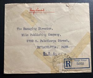 1932 Sungei Patani Kedah Malaya Registered Cover To Philadelphia PA USA