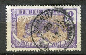 FRENCH COLONIES; CONGO early 1900s Leopard issue fine 2c. used + Postmark