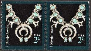 SC#3758B 2¢ Navajo Necklace Coil Pair (2011) MNH