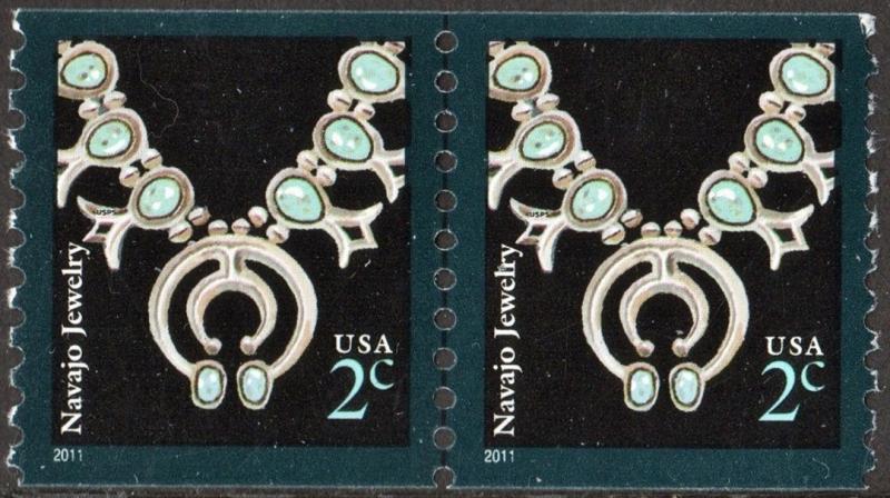 SC#3758B 2¢ Navajo Necklace Coil Pair (2011) MNH