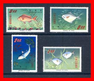 China R.O.C. 1965 #1454-1457, Fish set of 4  --  MNH