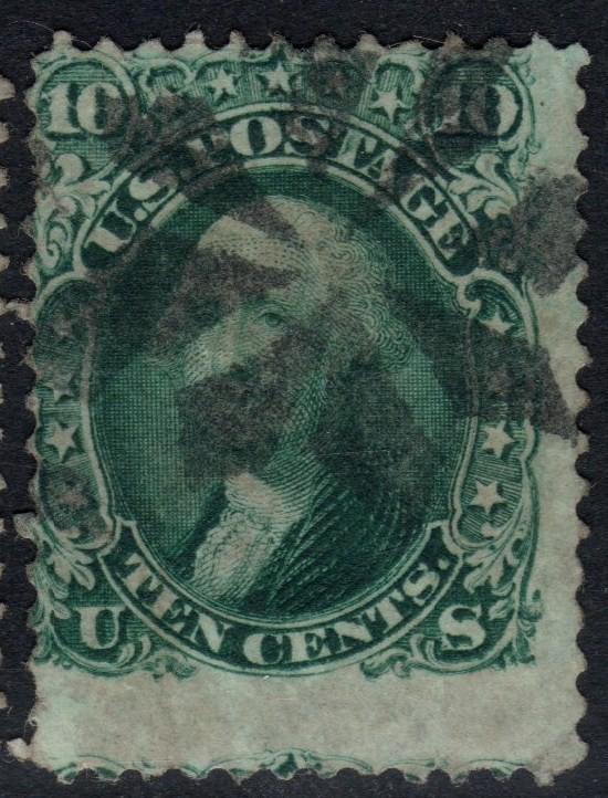 U.S. Scott #68-Used Black Rosette Fancy Cancel Single