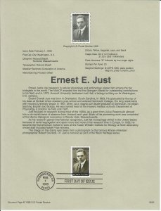 US SP1197 Ernest E. Just Souvenir Page #3058