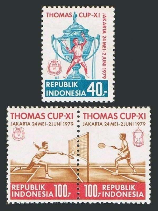 Indonesia 1042-1044, MNH. Michel 920-922. 11th Thomas Cup, badminton, 1979.