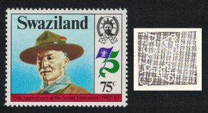 Swaziland Lord Baden-Powell Scouting WMK variety 1982 MNH SG#419w