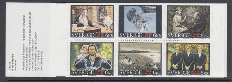 Sweden Sc 2143a MNH. 1995 Motion Pictures, Intact Booklet, VF