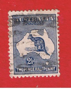 Australia #46  VF used  Kangaroo & Map Free S/H