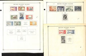Solomon Islands Stamp Collection on 22 Scott International Pages, 1946-1976
