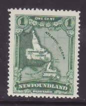 Newfoundland-Sc#163- id20-unused og NH 1c Map-1929-31-