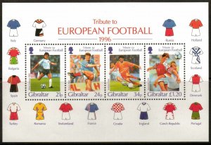 GIBRALTAR SGMS775 1995 EUROPEAN FOOTBALL MNH 