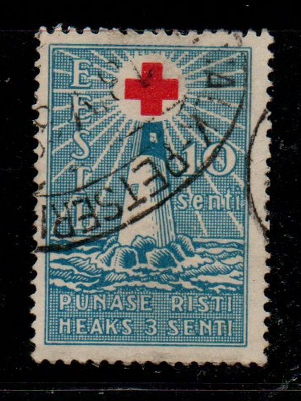 Estonia Sc B22 1931 10s+3s Light of Hope Red Cross stamp used