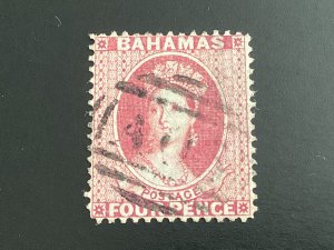 Bahamas #18 used 1863 4p Victoria Perf. 14