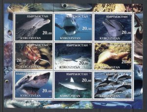 Kyrgystan 2001 Marine Life, Fish, Dolphin, Shark MS MUH