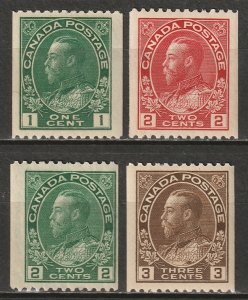 Canada 1915-24 Sc 131-4 coil set MH*