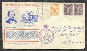 d190 - AUSTRALIA 1947 Commemorative Cover. Explorer Edmund Kennedy