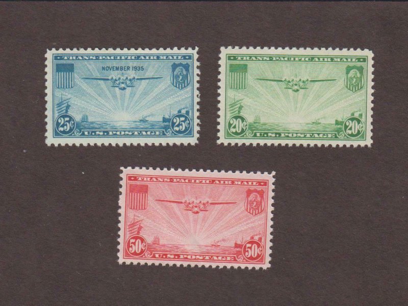 US,C20,C21,C22,MNH,VF-XF,CHINA CLIPPER,1930'S AIRMAIL COLLECTION MINT NH,OG