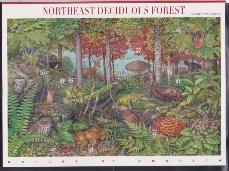 3899 Northeast Deciduous Forest Nature 37c 2005 MNH Sheet