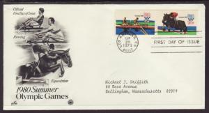 US Rowing Olympics 1984 PCS Typed FDC BIN