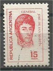 ARGENTINA, 1976, used 15p, San Martin, Scott 1038