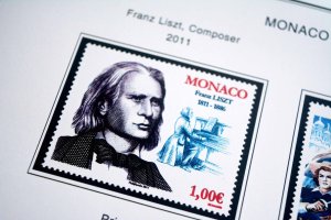 COLOR PRINTED MONACO 2011-2020 STAMP ALBUM PAGES (63 illustrated pages)