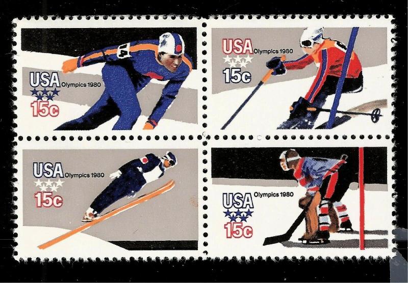 US 1980 SC # 1795 - Sc# 1798 15 c Winter Olympics Mint NH Block of 4