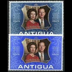 ANTIGUA 1972 - Scott# 295-6 Silver Wedding Set of 2 NH