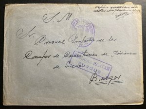 1938 Worker Battalion 64 Spain Cover to Concentration KZ Camp Inspector Burgos