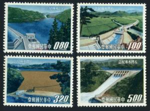 Taiwan 1408-1411,hinged.Michel 530-533. Shihmen Reservoir.Dam,Plant,Spillway.