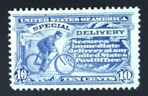 US Scott #E8 - VF - 10c Ultramarine - Messenger on Bicycle - OG HM - 1911