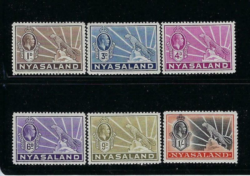 NYASALAND SCOTT #39/42/43-46 1934-35 GEORGE V PARTIAL SET MINT HINGED