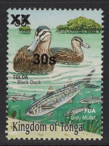 TONGA SG1615 2010 30s on 55s BLACK DUCKS & GREY MULLET MNH