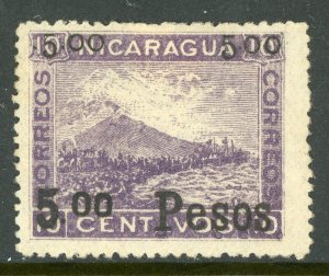 Nicaragua 1903  Tourist OP on Momotombo 5P/10¢ Scott UNL Max 231Ne Mint Y905 ⭐⭐⭐