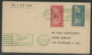 US 649-650 1928 International Civil Aeronautics Conference, Set of 2 on uncachetd, addressed FDC with Green Cancel